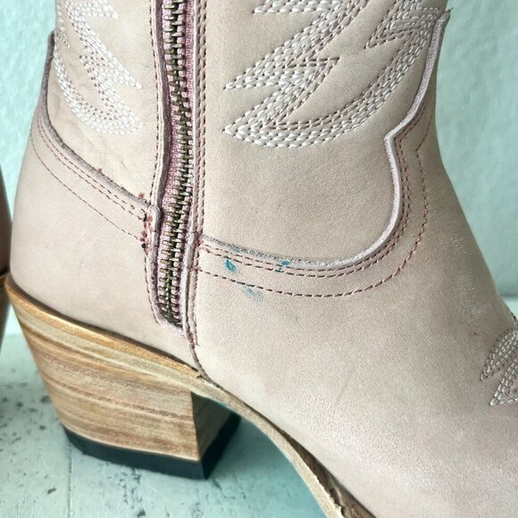 Lane SMOKESHOW Womens Cowboy Boots 8.5 Pink Leather Western Cowgirl Mid Calf - Picture 8 of 13